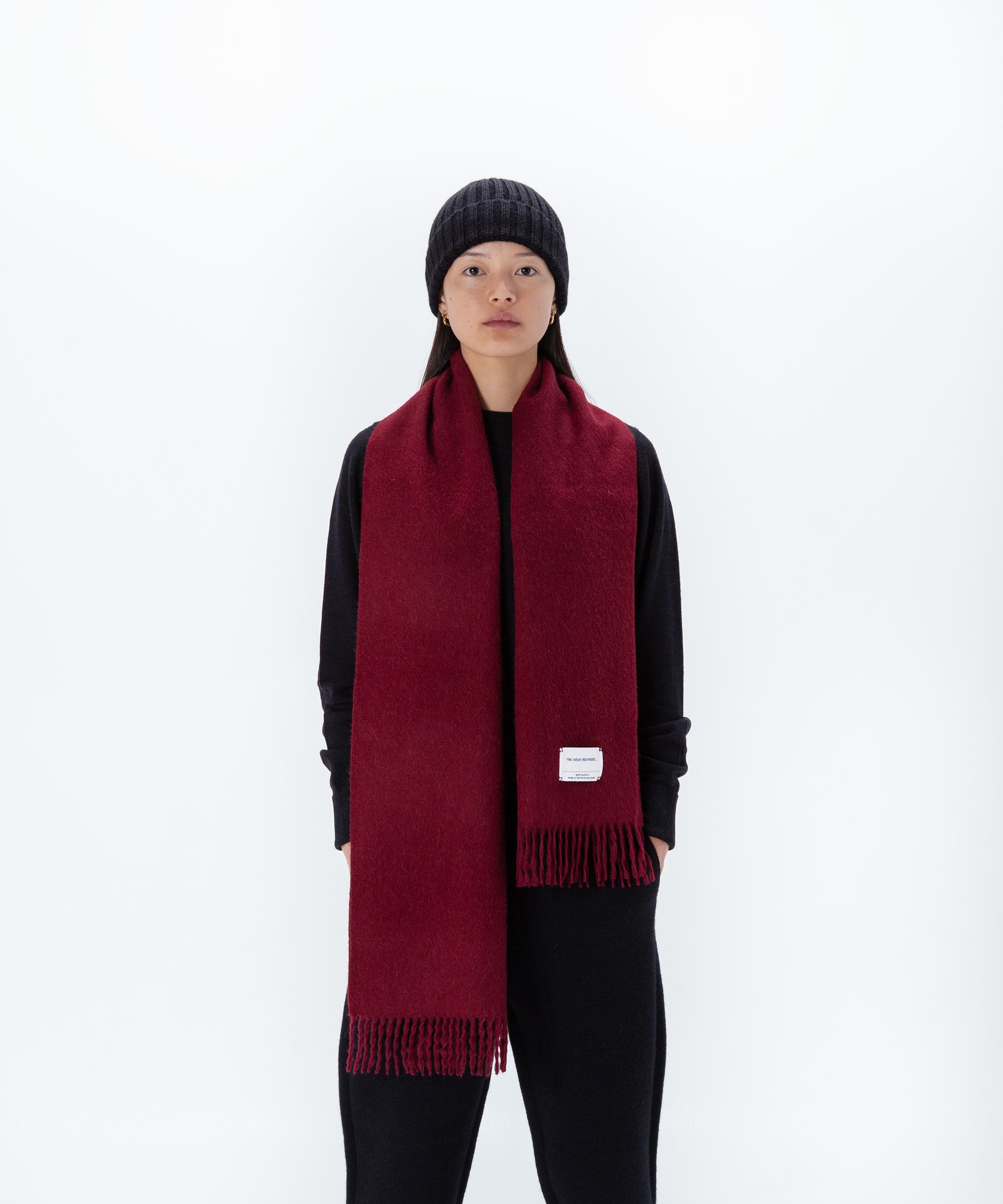 The Inoue Brothers マフラー Burgundy THE INOUE BROTHERS【ザイノウエブラザーズ】brushed scarf 