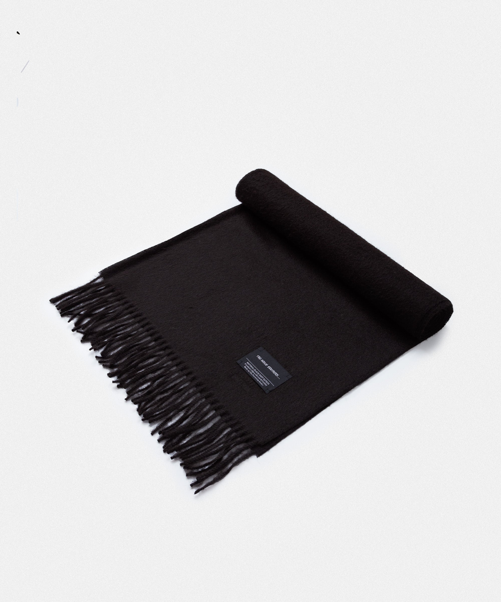 Pure Black Brushed Scarf