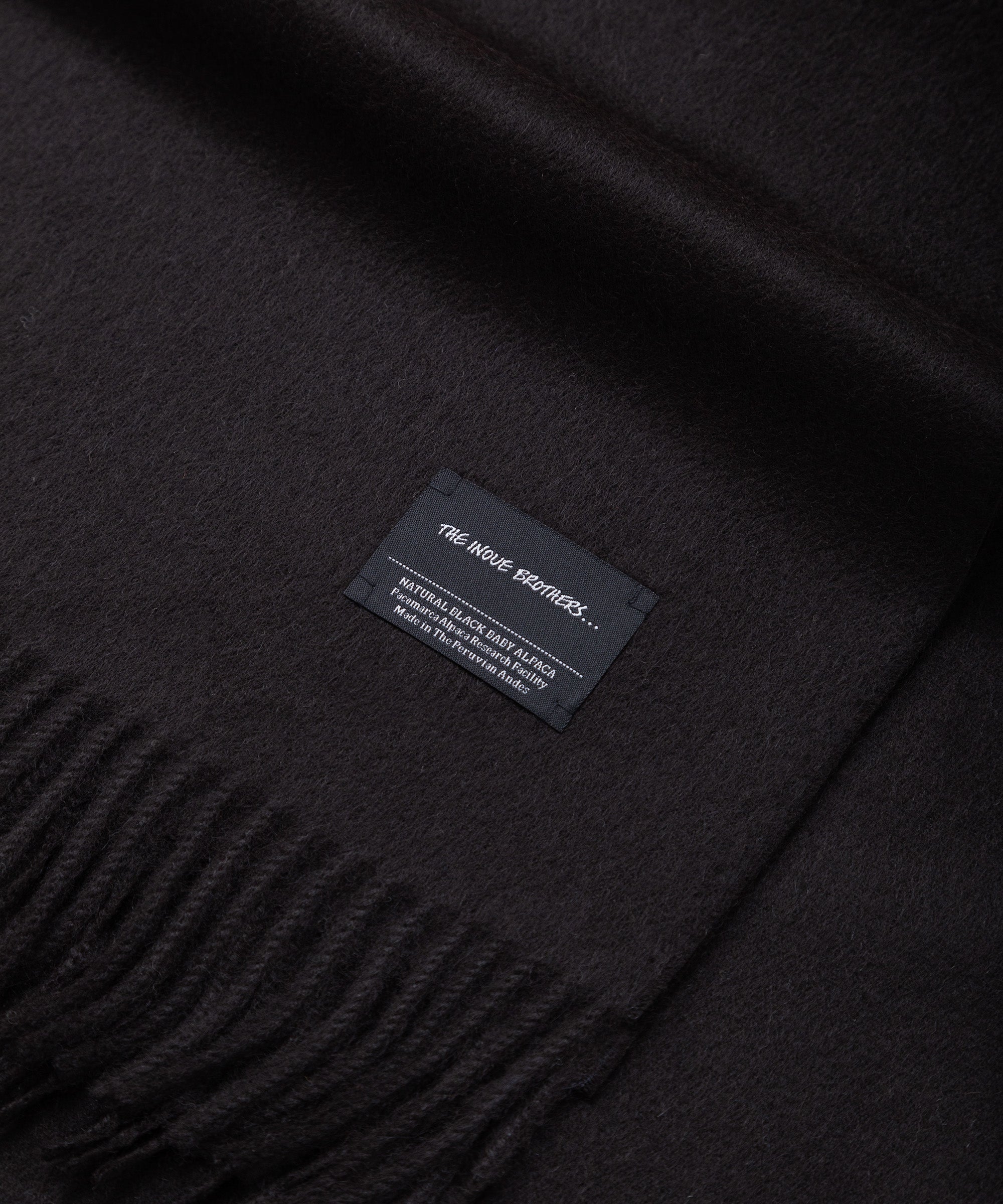 Pure Black Brushed Scarf