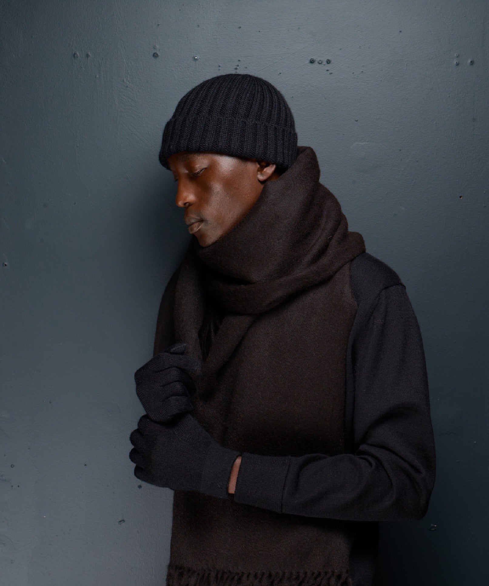 Pure Black Rib Hat
