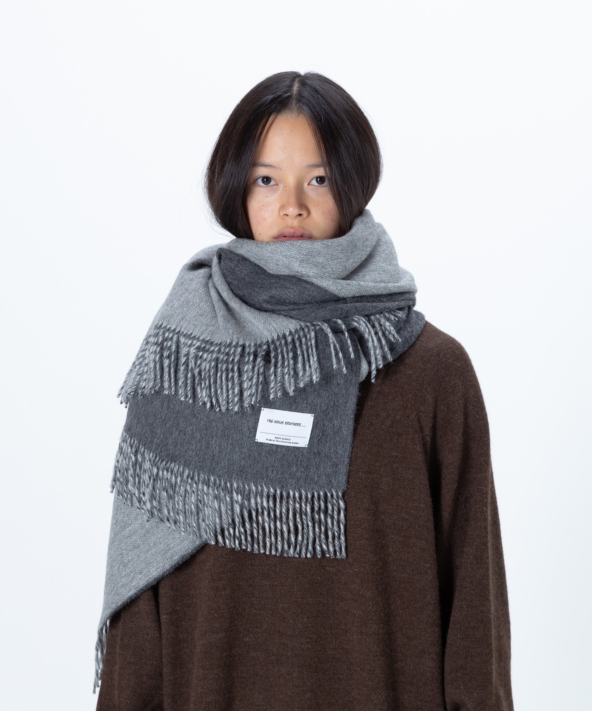 Two Colour Large Brushed Stole