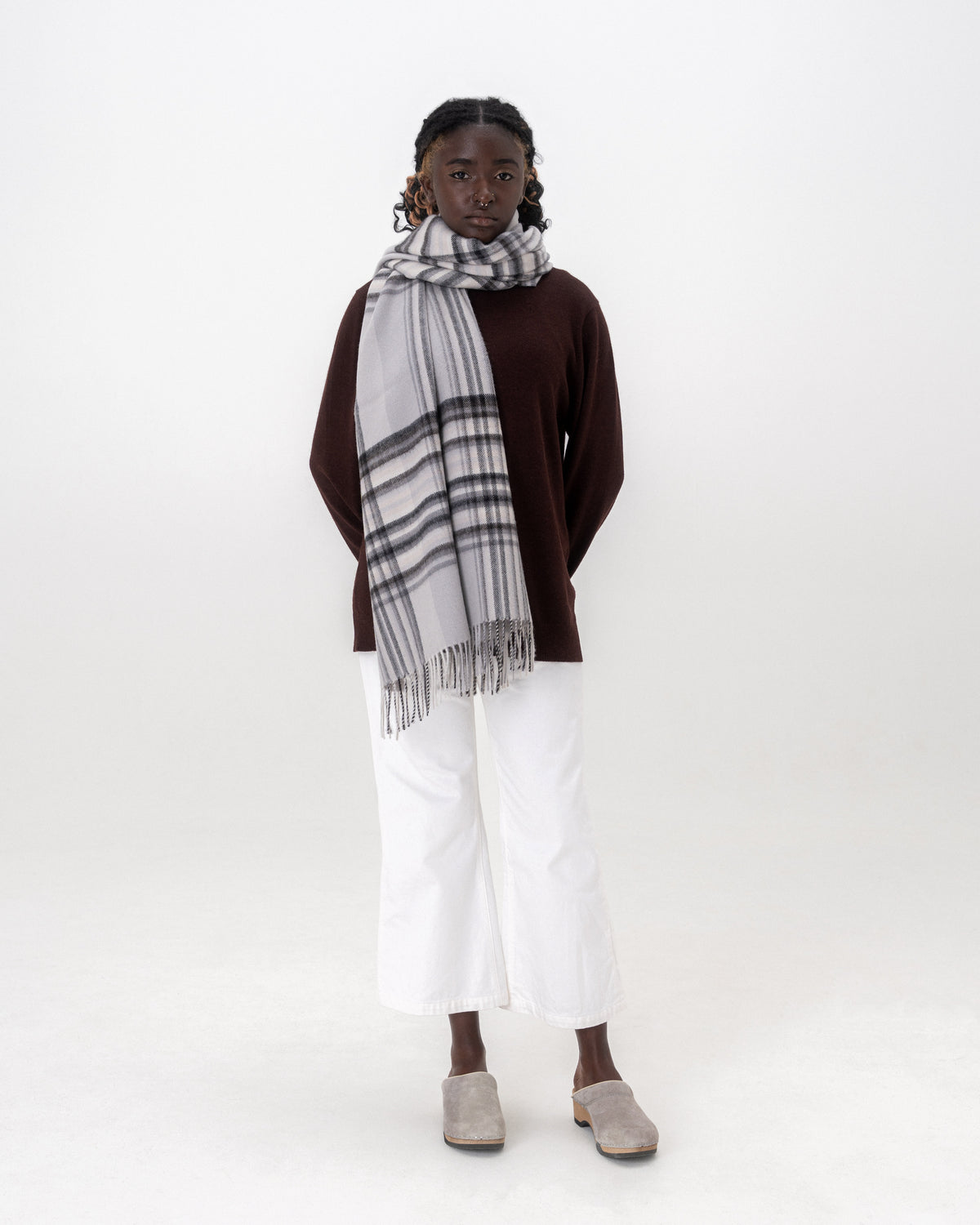 Large Brushed Stole Check