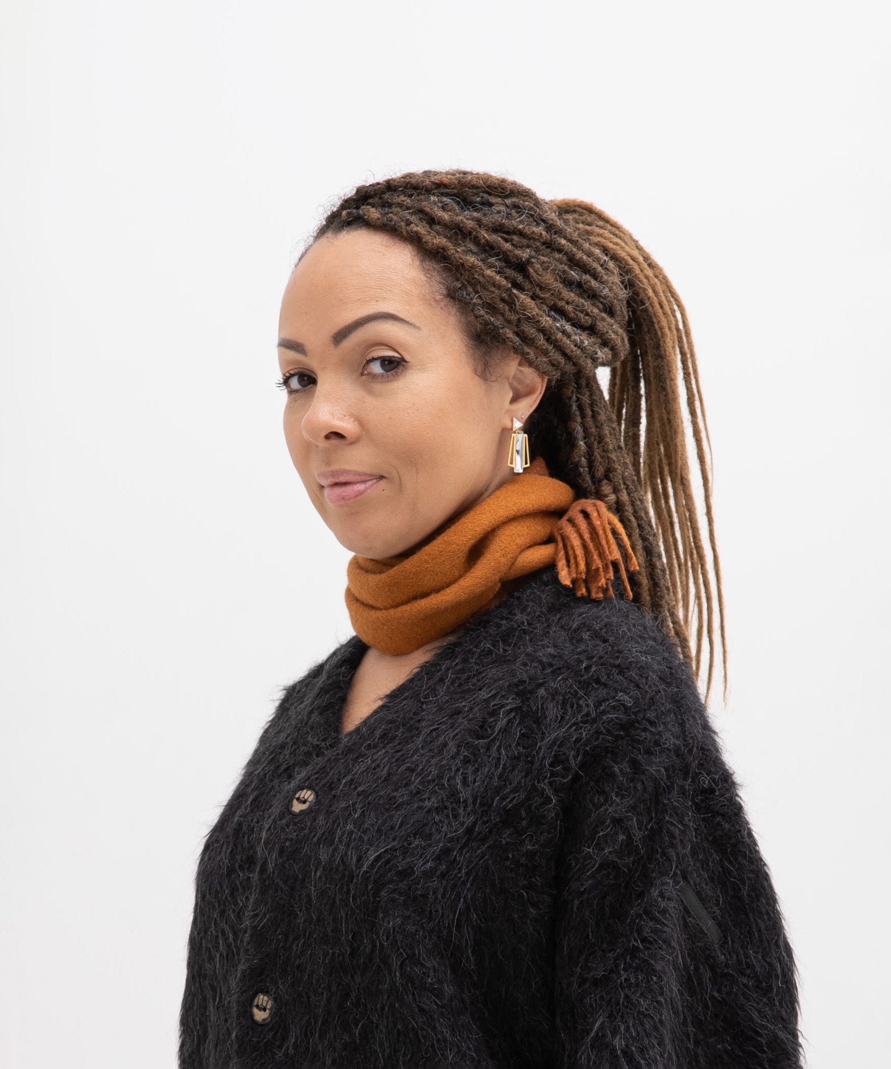 Two Colour Brushed Neck Scarf