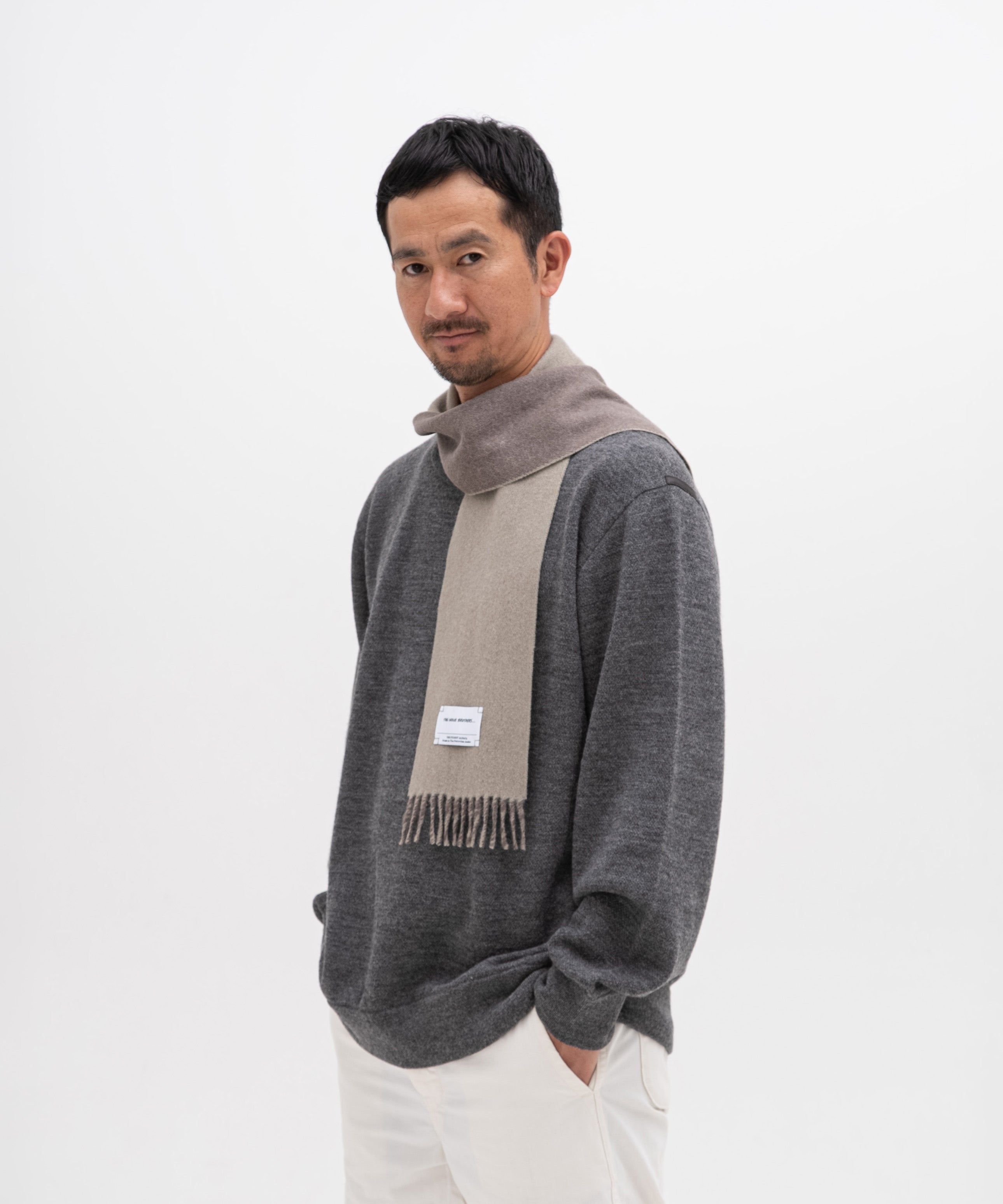 Two Colour Brushed Neck Scarf