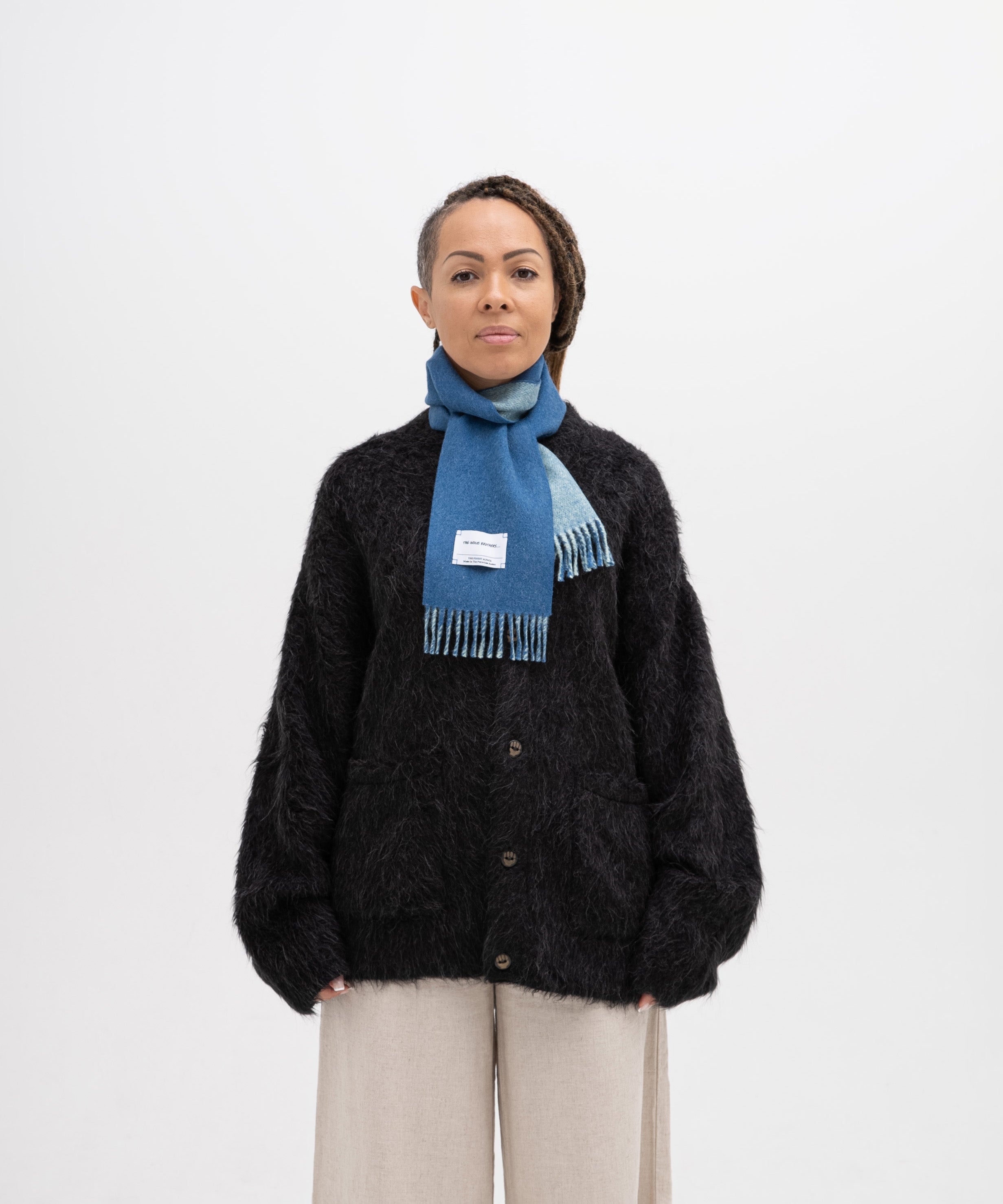 Two Colour Brushed Neck Scarf