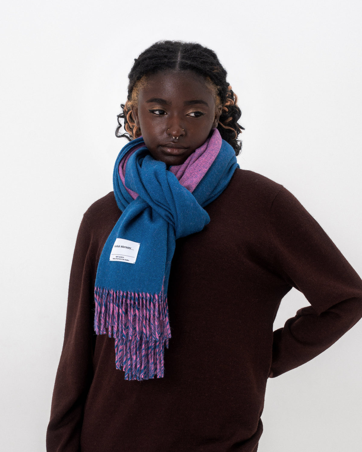Double Faced Large Brushed Stole
