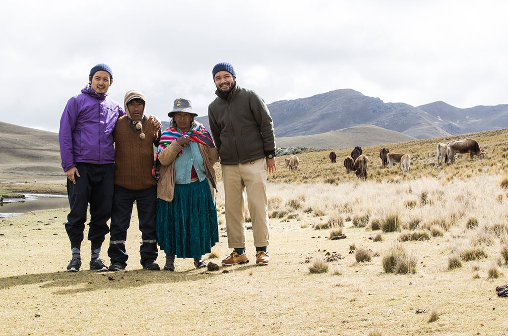 Local alpaca herders working at Pacomarca.
