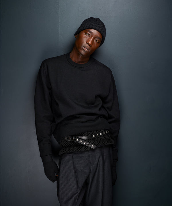 Pure Black Crewneck Sweater